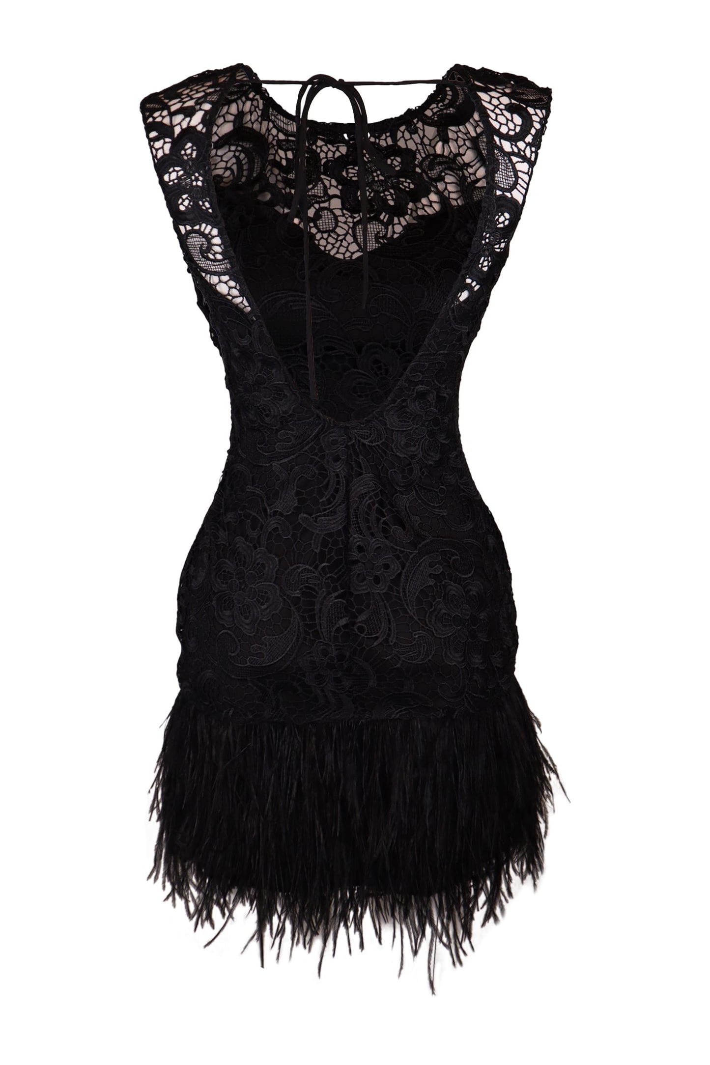 Lipsy Feather Trimmed Dress