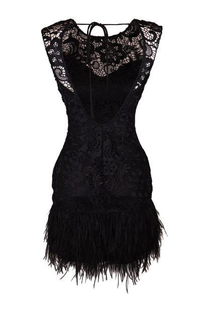 Lipsy Feather Trimmed Dress