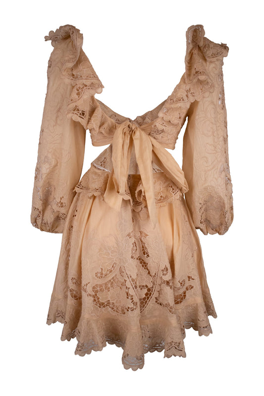 Zimmerman Ruffled Embroidered Dress