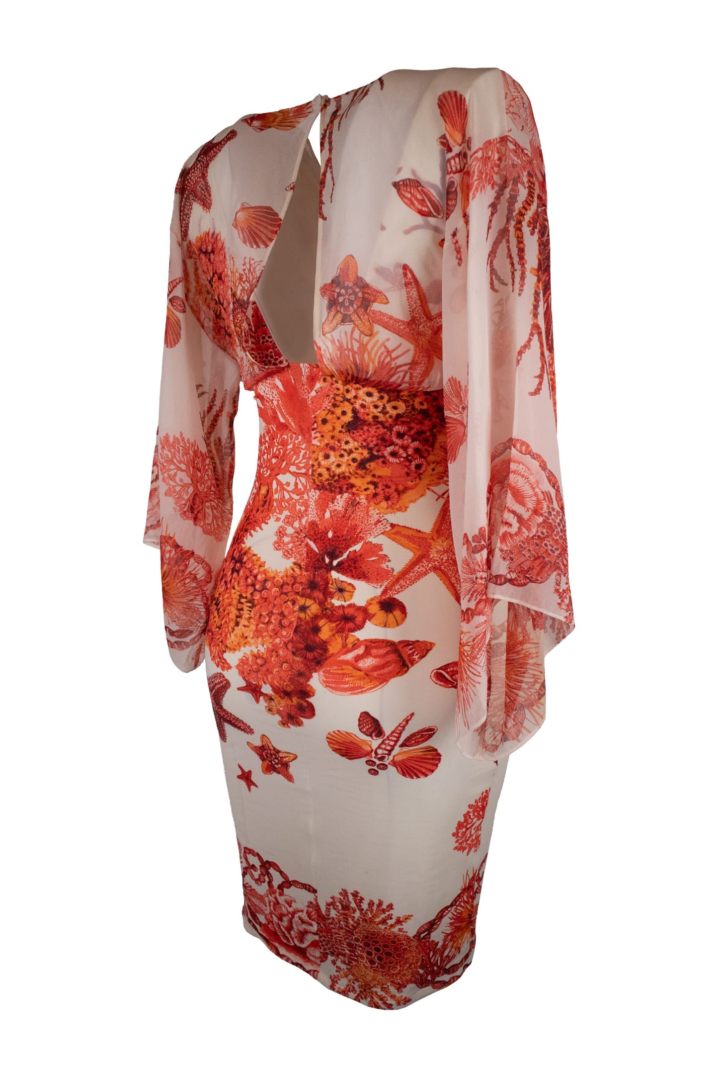 Roberto Cavalli Coral Chiffon Dress