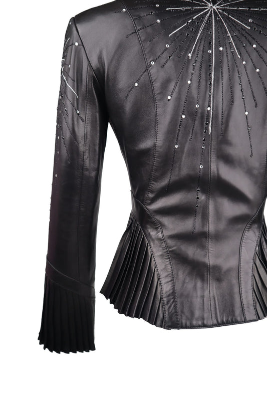 Punto Leather Beaded Jacket