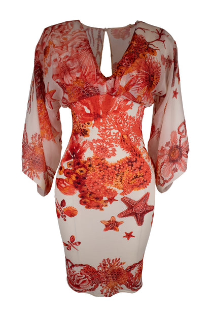 Roberto Cavalli Coral Chiffon Dress