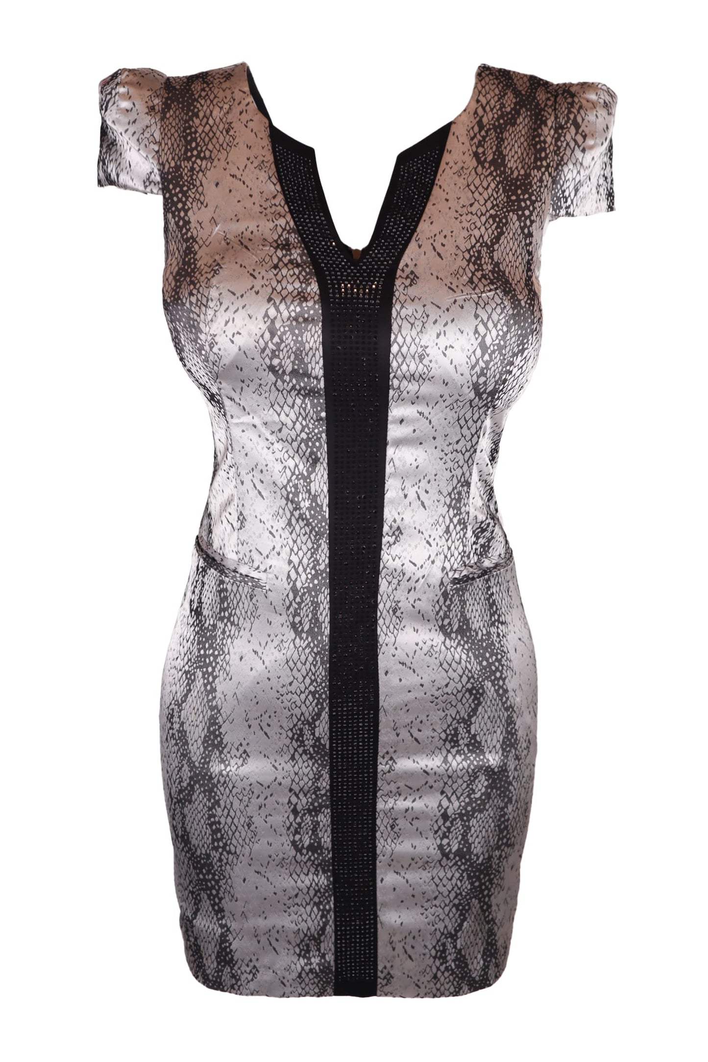 Arrogant Cat Grey Snake Pattern Dress