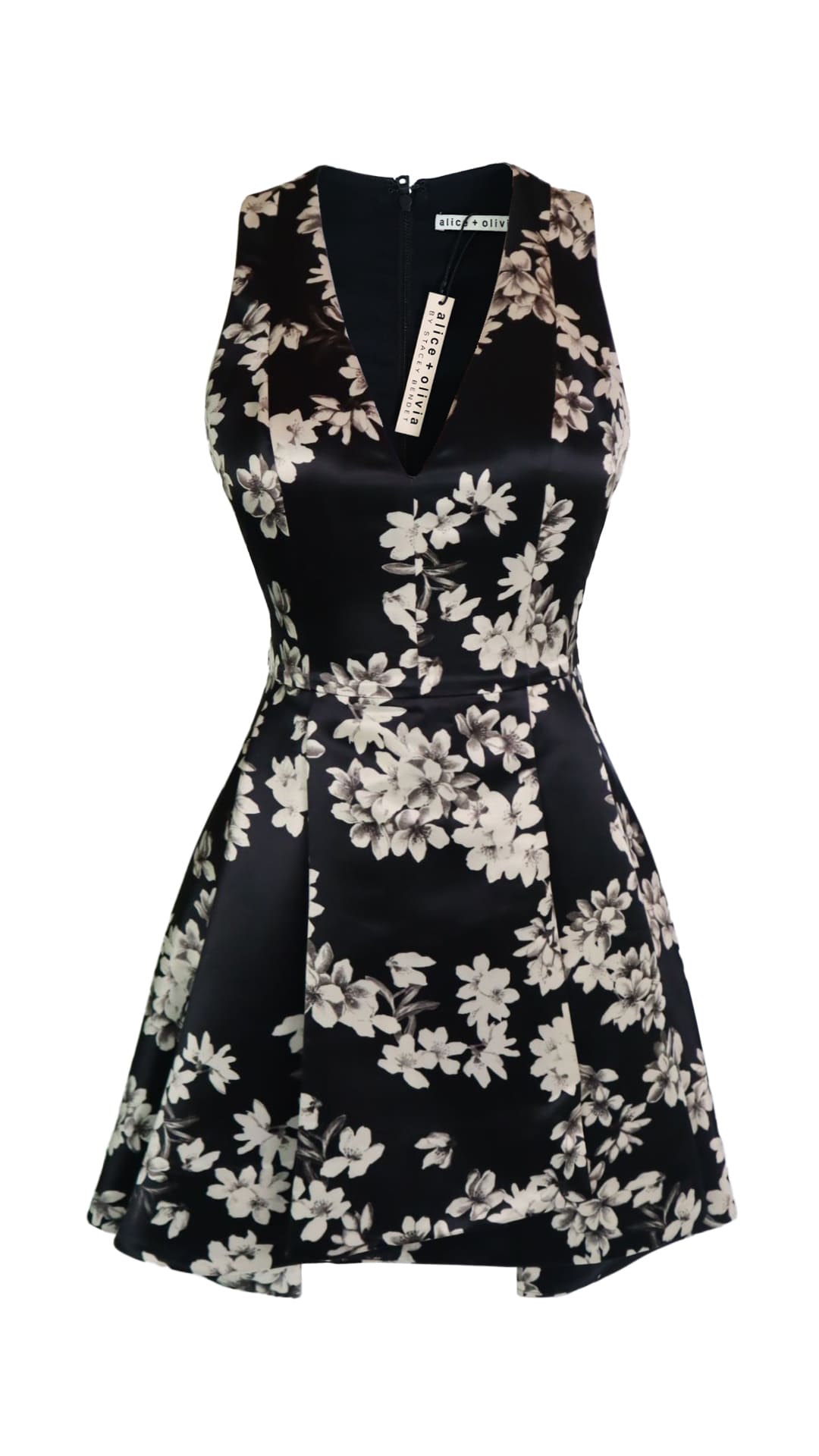 Alice And Olivia Black Floral Print Dress