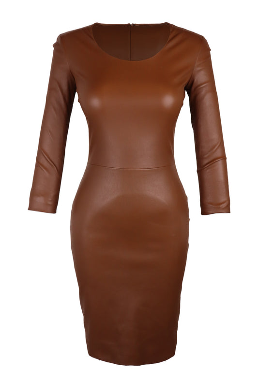 The Row Brown Leather Dress