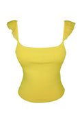 Alice And Olivia Ribbed Yellow Top