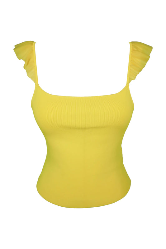 Alice And Olivia Ribbed Yellow Top