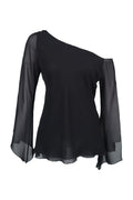 Vakko Sheer Sleeve Top