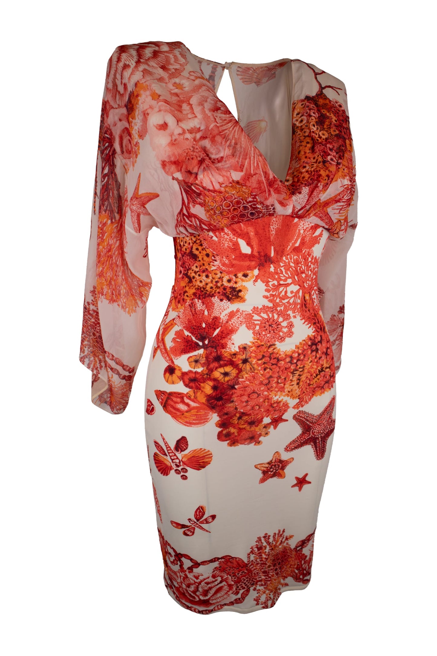 Roberto Cavalli Coral Chiffon Dress