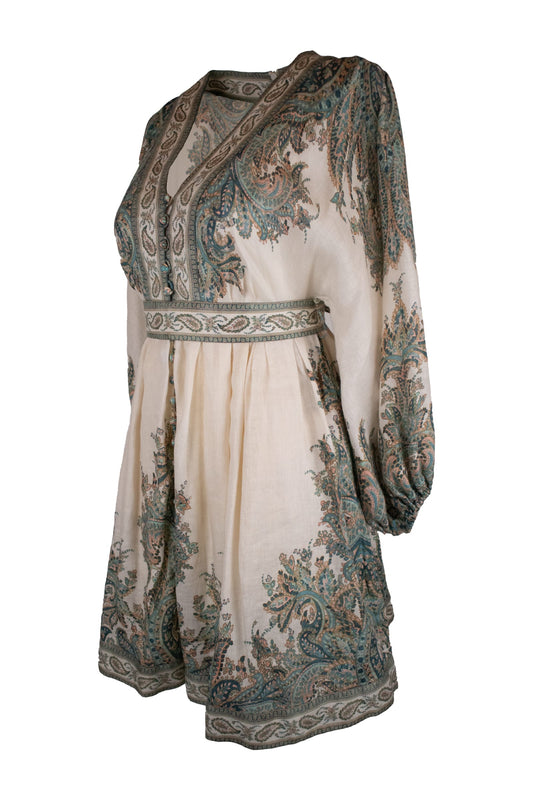 Zimmerman Blue Patterned V Neck Dress