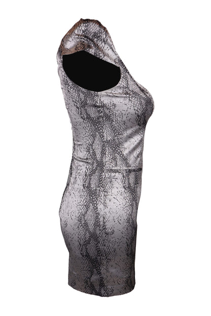 Arrogant Cat Grey Snake Pattern Dress