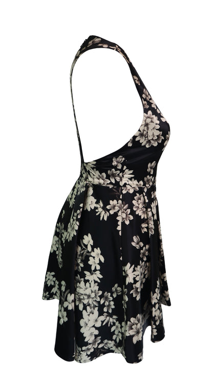 Alice And Olivia Black Floral Print Dress