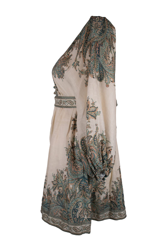 Zimmerman Blue Patterned V Neck Dress