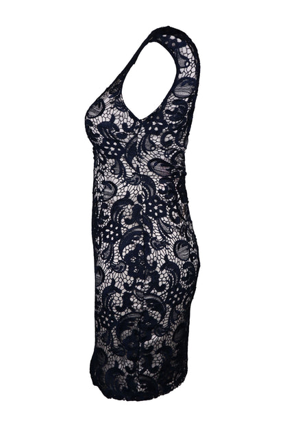 Lipsy Embroidered Lace Navy Dress