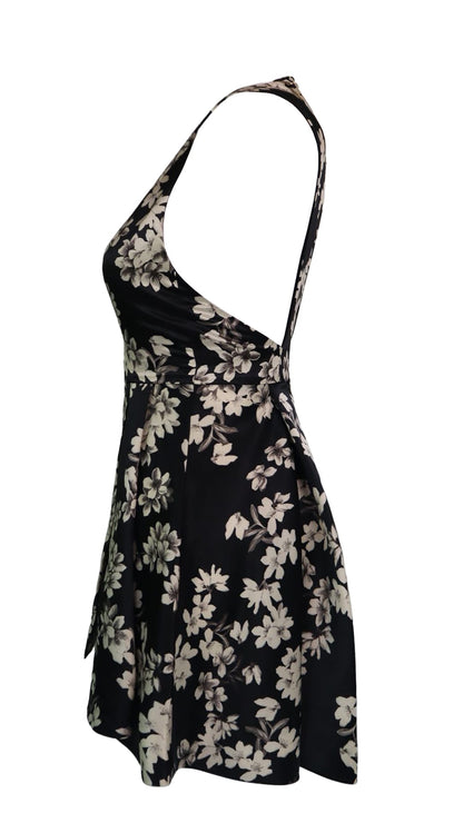 Alice And Olivia Black Floral Print Dress