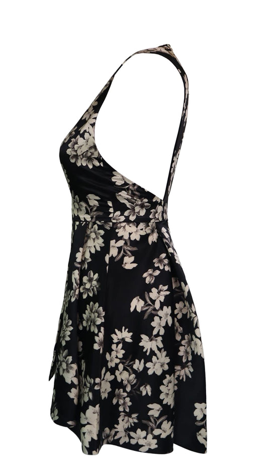 Alice And Olivia Black Floral Print Dress