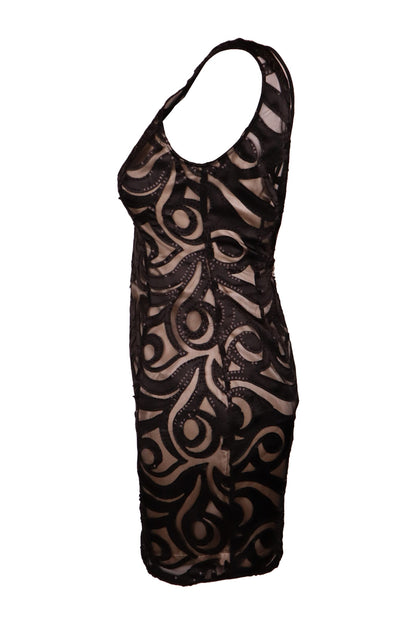 Lipsy Swirl Applique Black Dress