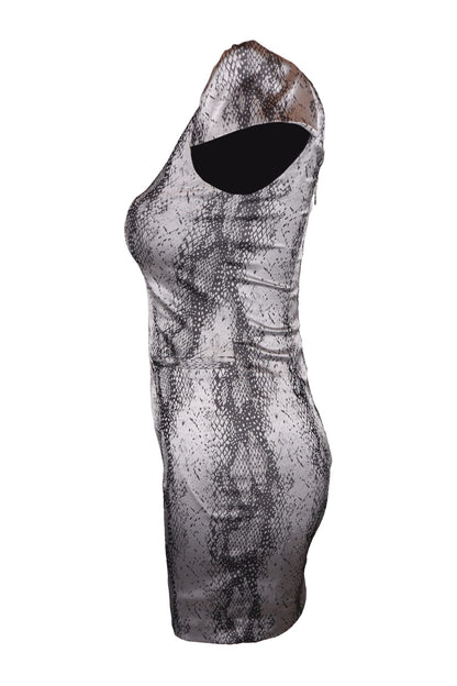 Arrogant Cat Grey Snake Pattern Dress