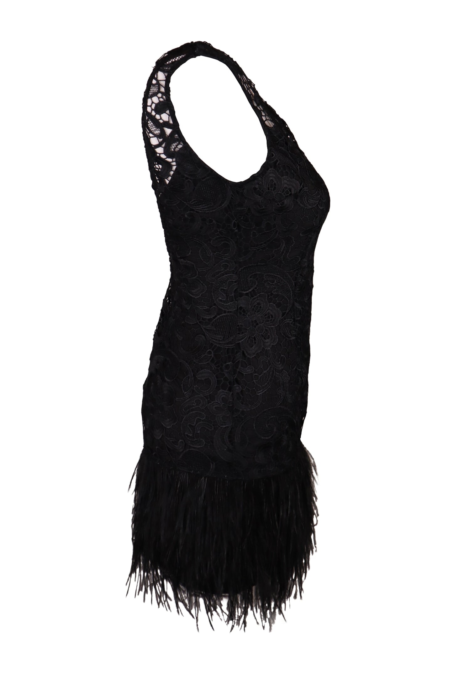 Lipsy Feather Trimmed Dress