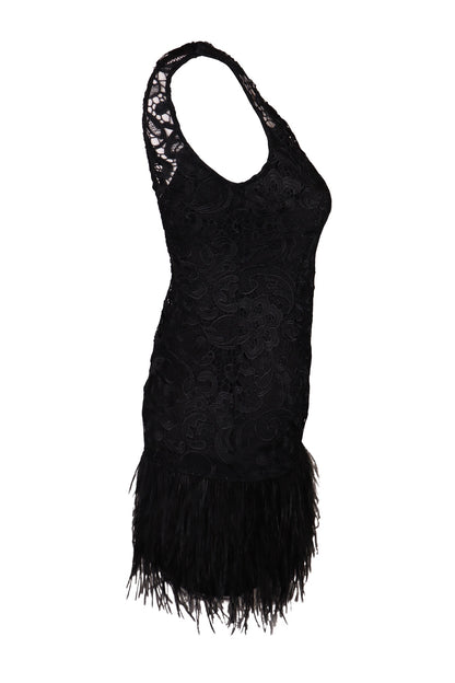 Lipsy Feather Trimmed Dress